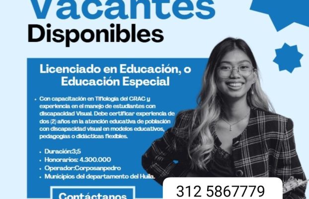Convocatoria Laboral – Licenciado en Educación o Educación Especial