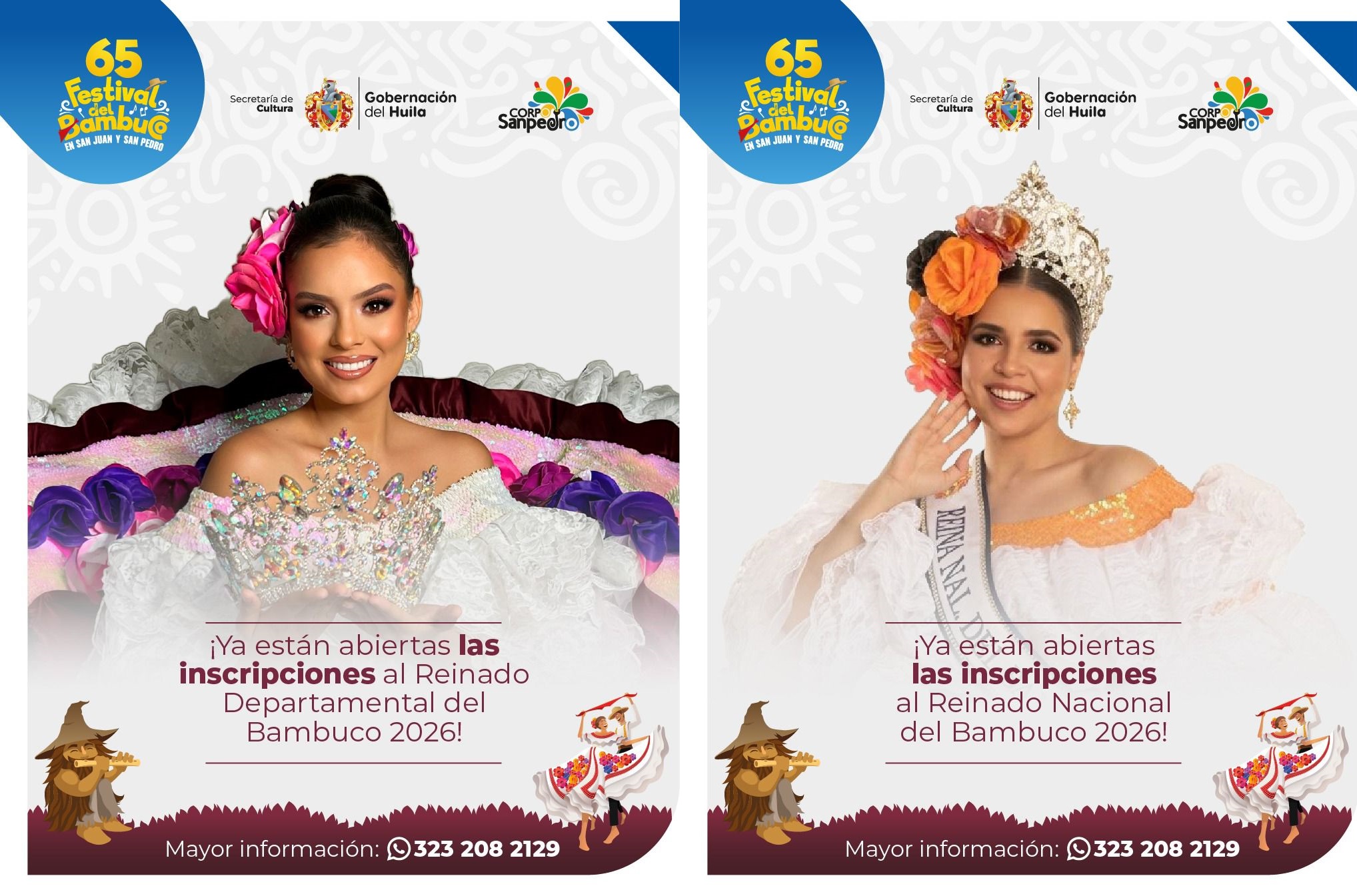 Abiertas las inscripciones para candidatas al Reinado Departamental y Nacional del Bambuco 2026